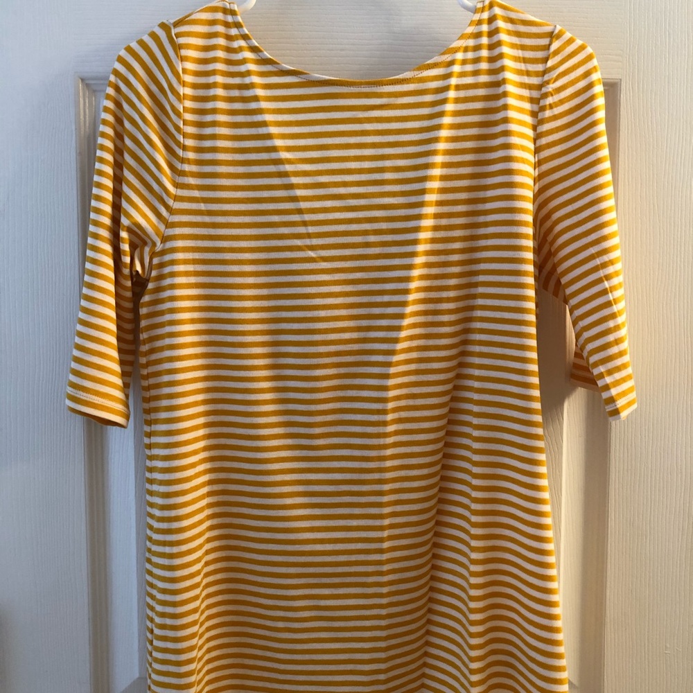 Striped, Drop- Neckline Top